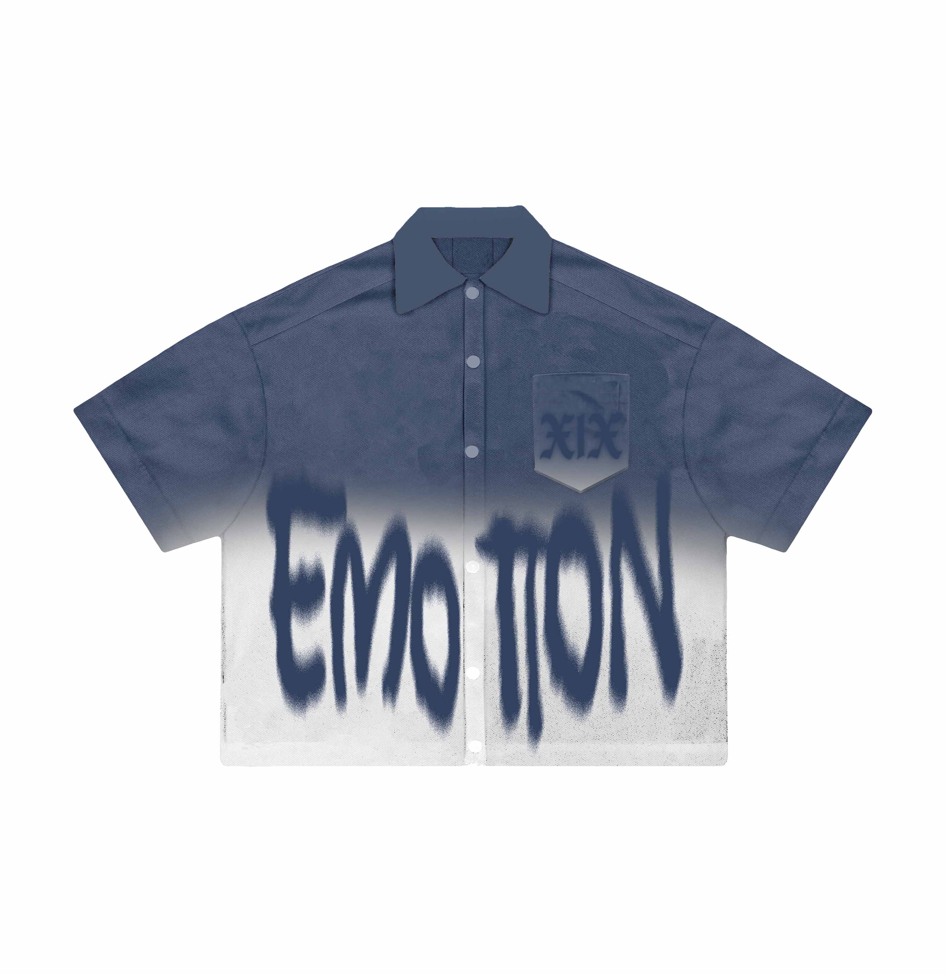 Blue “XIX” Button Up Shirt