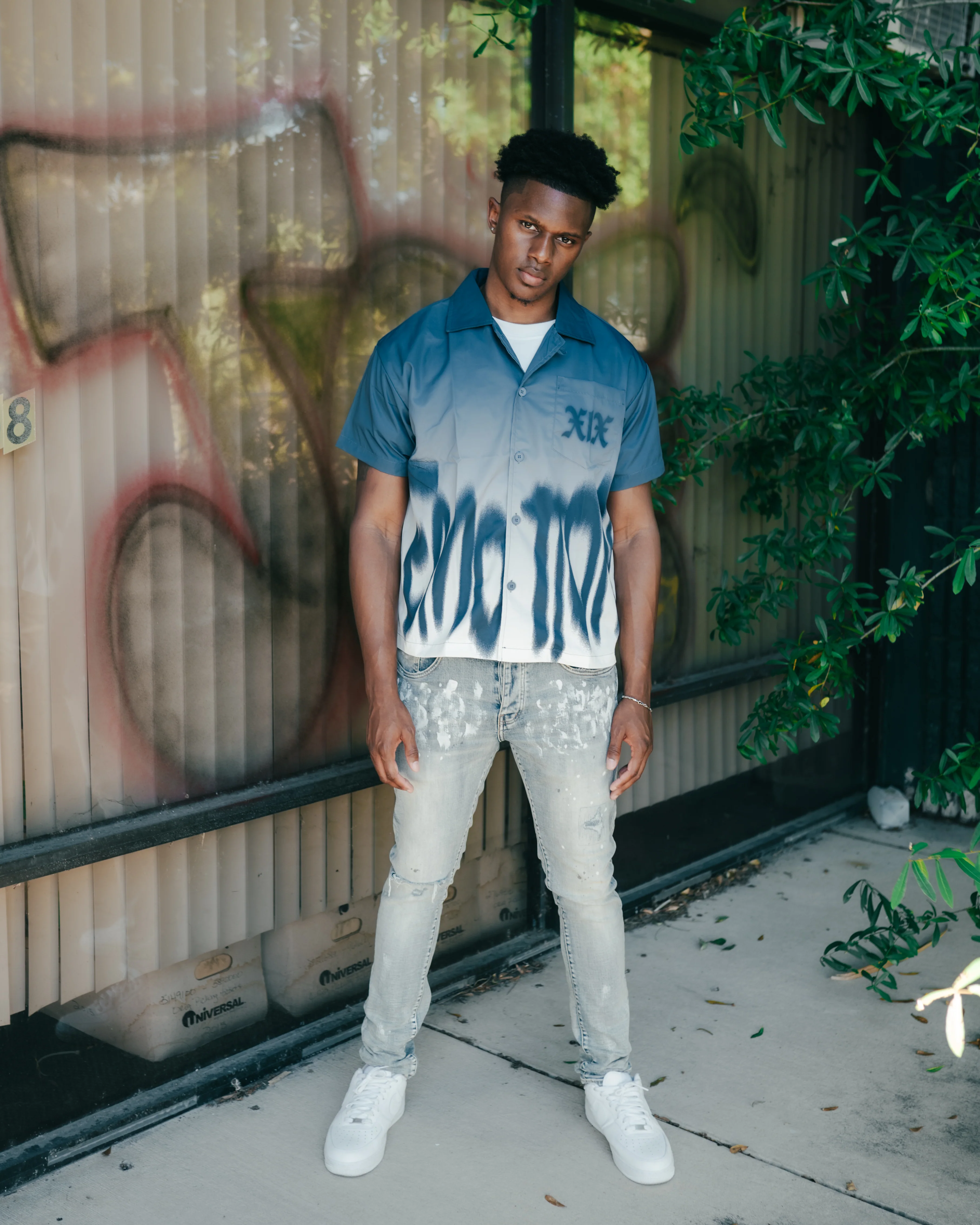 Blue “XIX” Button Up Shirt - Image 3