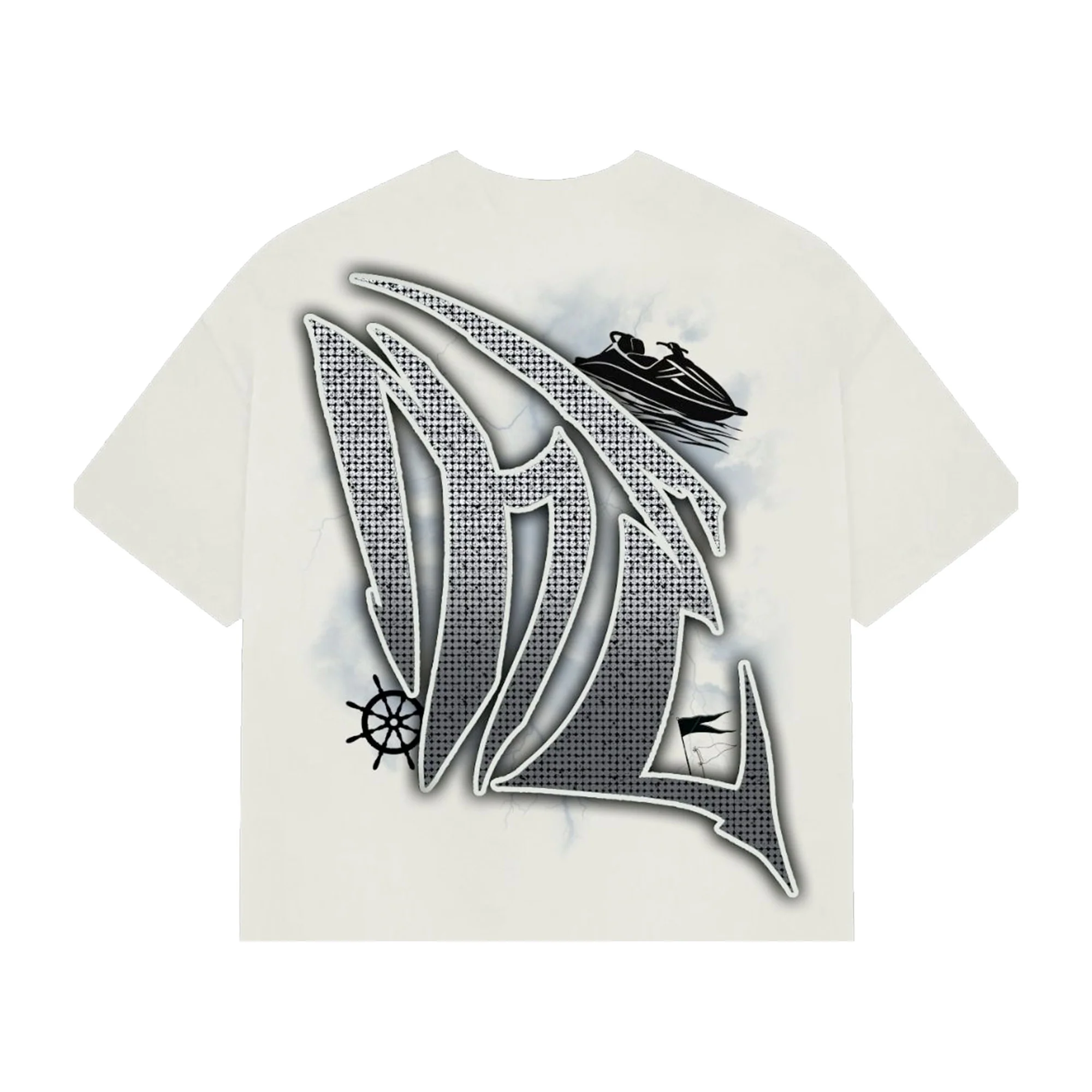 Cream ‘Jetski’ Rhinestone Tee - Image 2