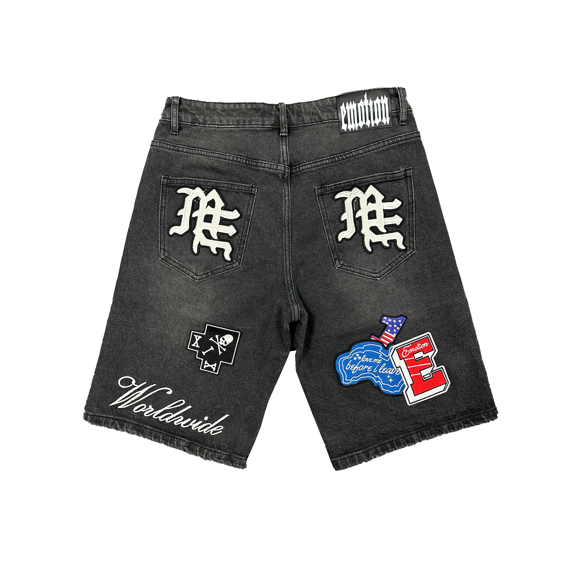 ‘Danger’ Patch Denim Shorts - Image 2