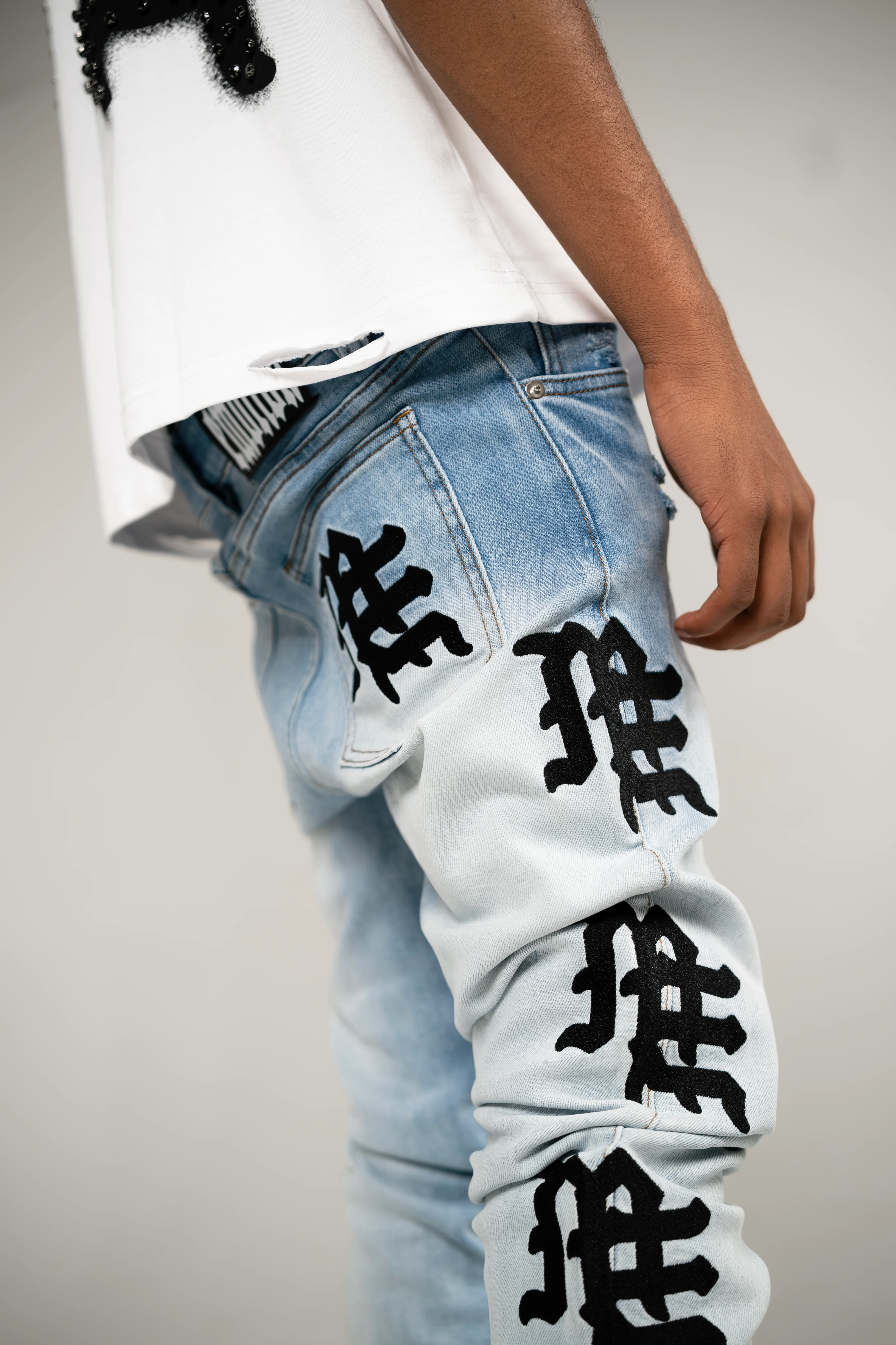 Monogram Denim Light Blue Wash - Image 3